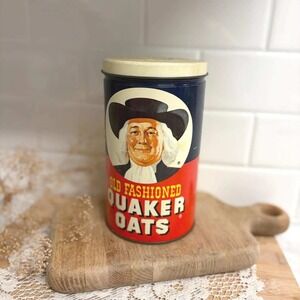 Quaker Oats Tin Old Fashioned Limited Edition 1982 Home Decor Collector Vintage